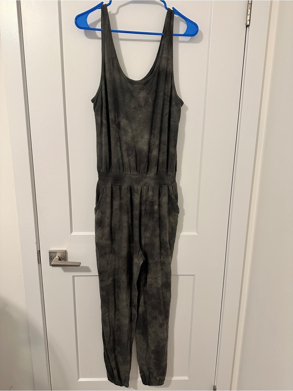 Aerie Charcoal Grey Tie dye Sleeveless Jumpsuit One Piece Size Small
